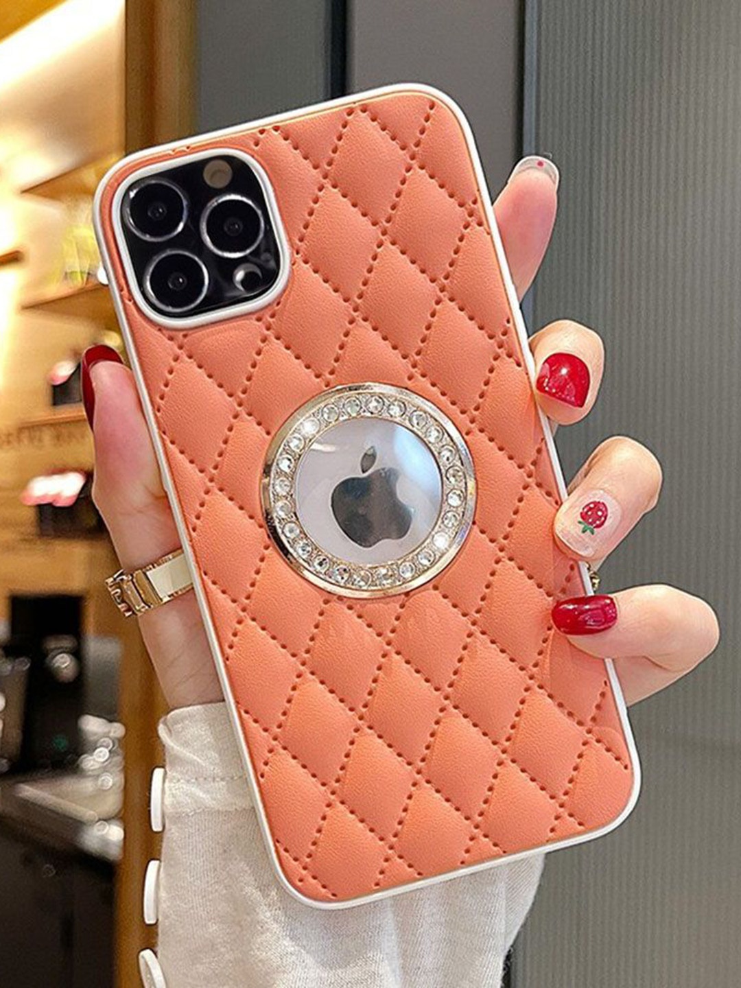 

Luxury Kase Solid Printed iPhone 12 Pro Back Case Mobile Accessories, Orange