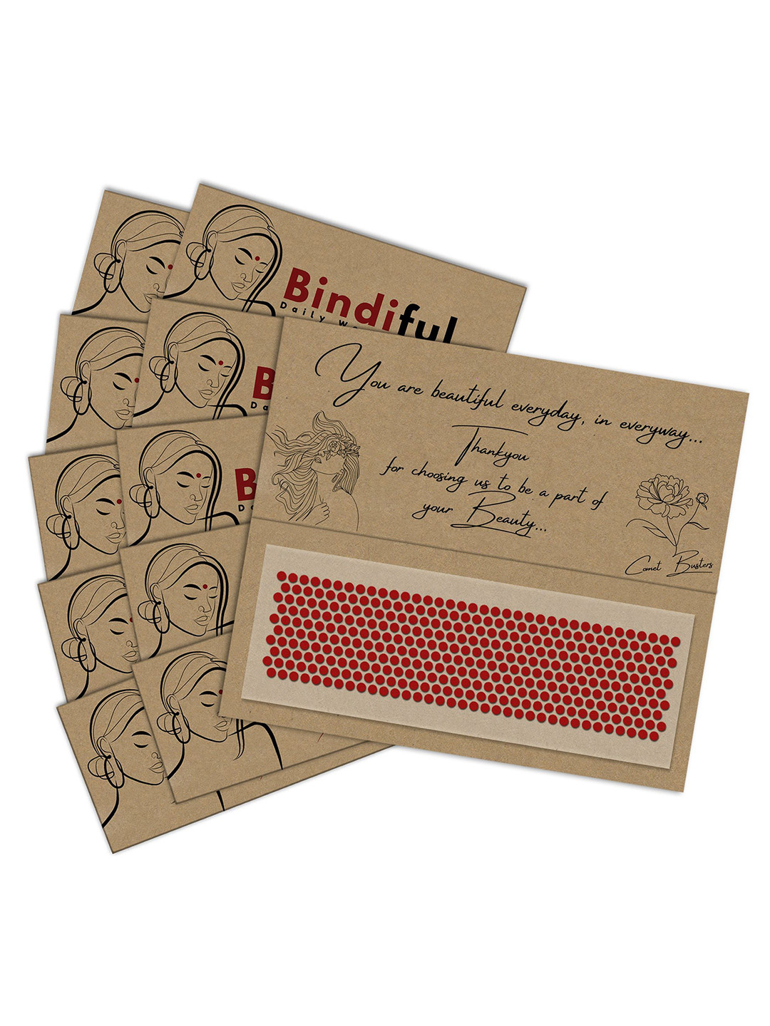 

Comet Busters Set Of 10 Traditional Bindis - Red