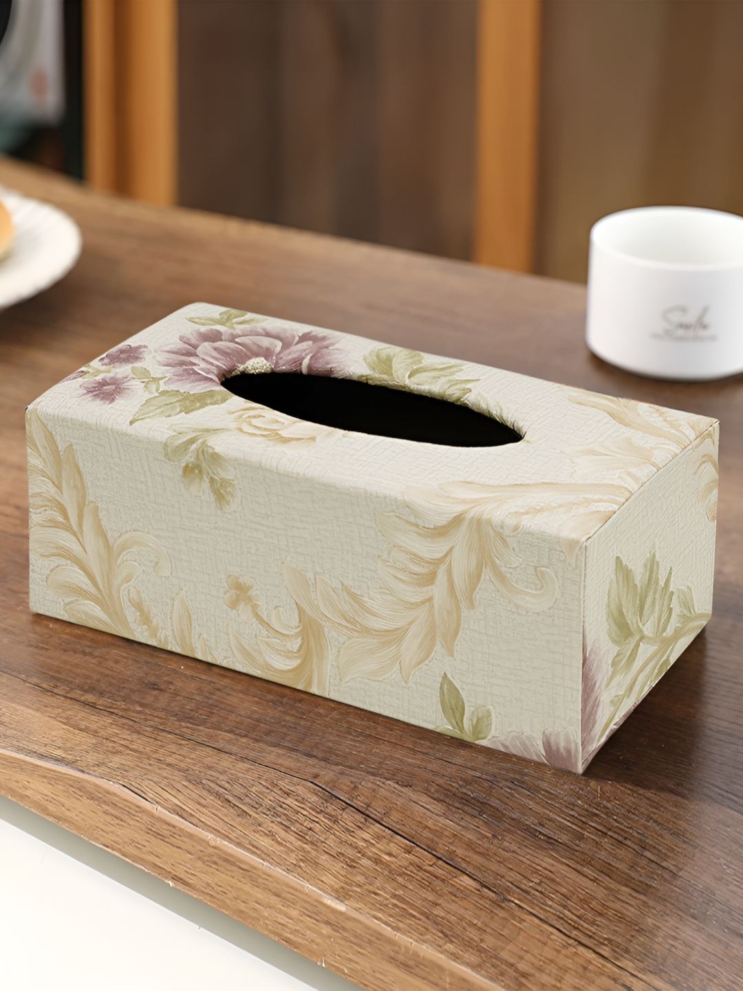 

HOKIPO Cream-Coloured Wood Tissue Holders