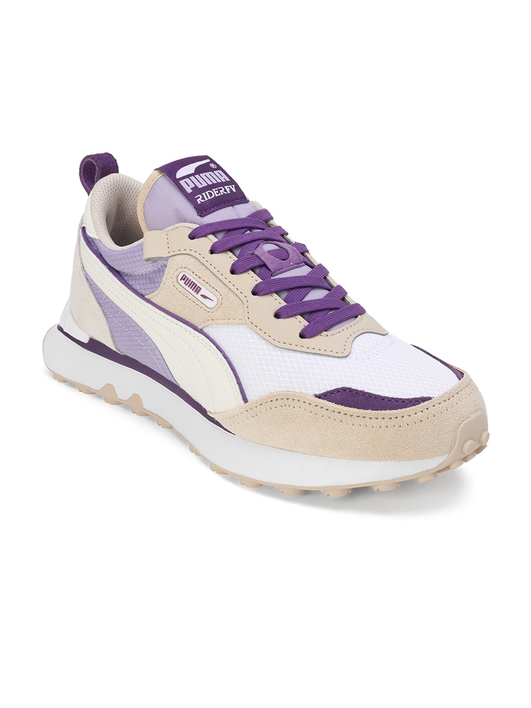 

Puma Unisex Colourblocked Rider Future Vintage Sneakers, White