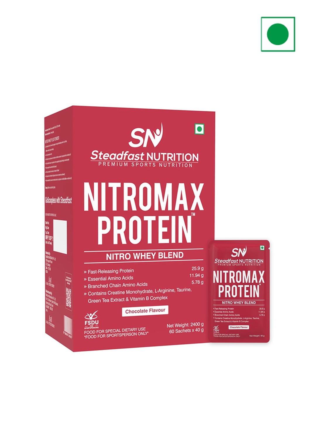 

Steadfast Nutrition Nitromax Protein Nitro Whey Extra Ordinary Chocolate 60 Sachets 2400g, White