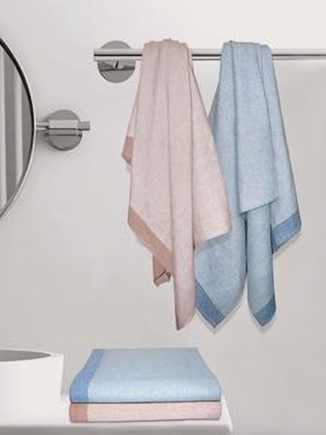 

Athom Living Blue & Brown 4 Cotton 210 GSM Bath Towel