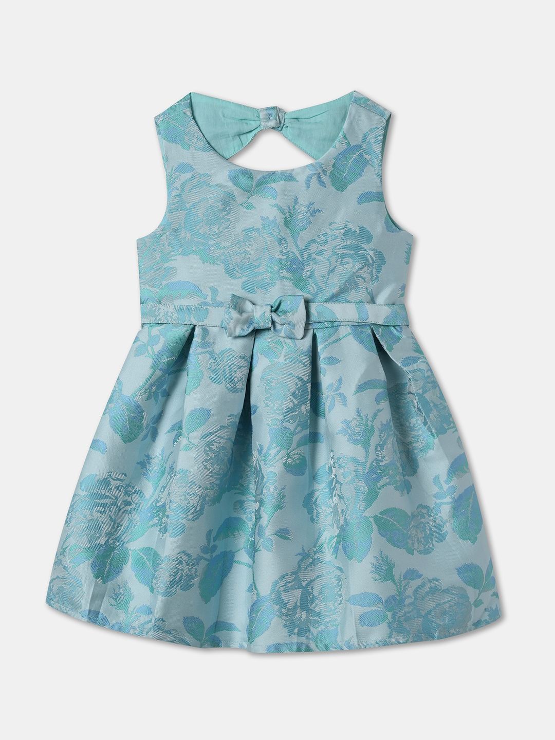 

R&B Girls Floral Print Fit and Flare Dress, Blue