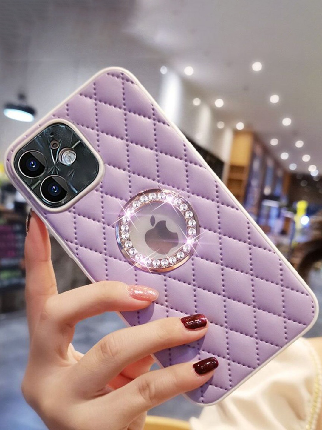 

Luxury Kase Geometric Printed iPhone 11 Back Case Mobile Accessories, Purple