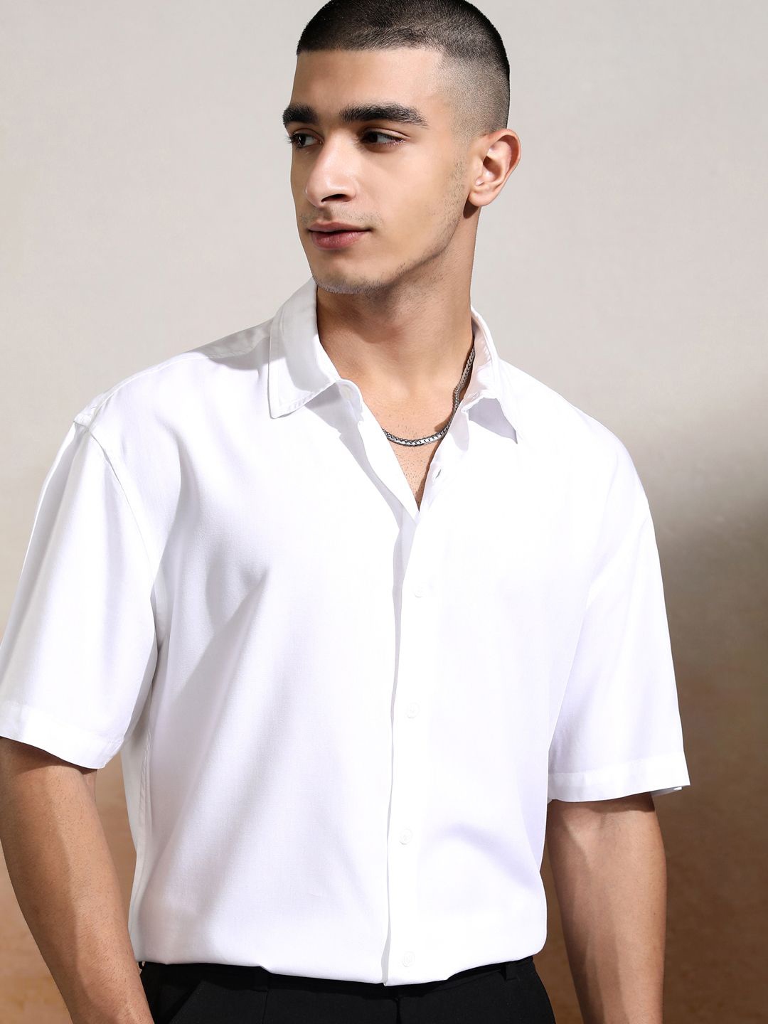 

HIGHLANDER Men Opaque Casual Shirt, White