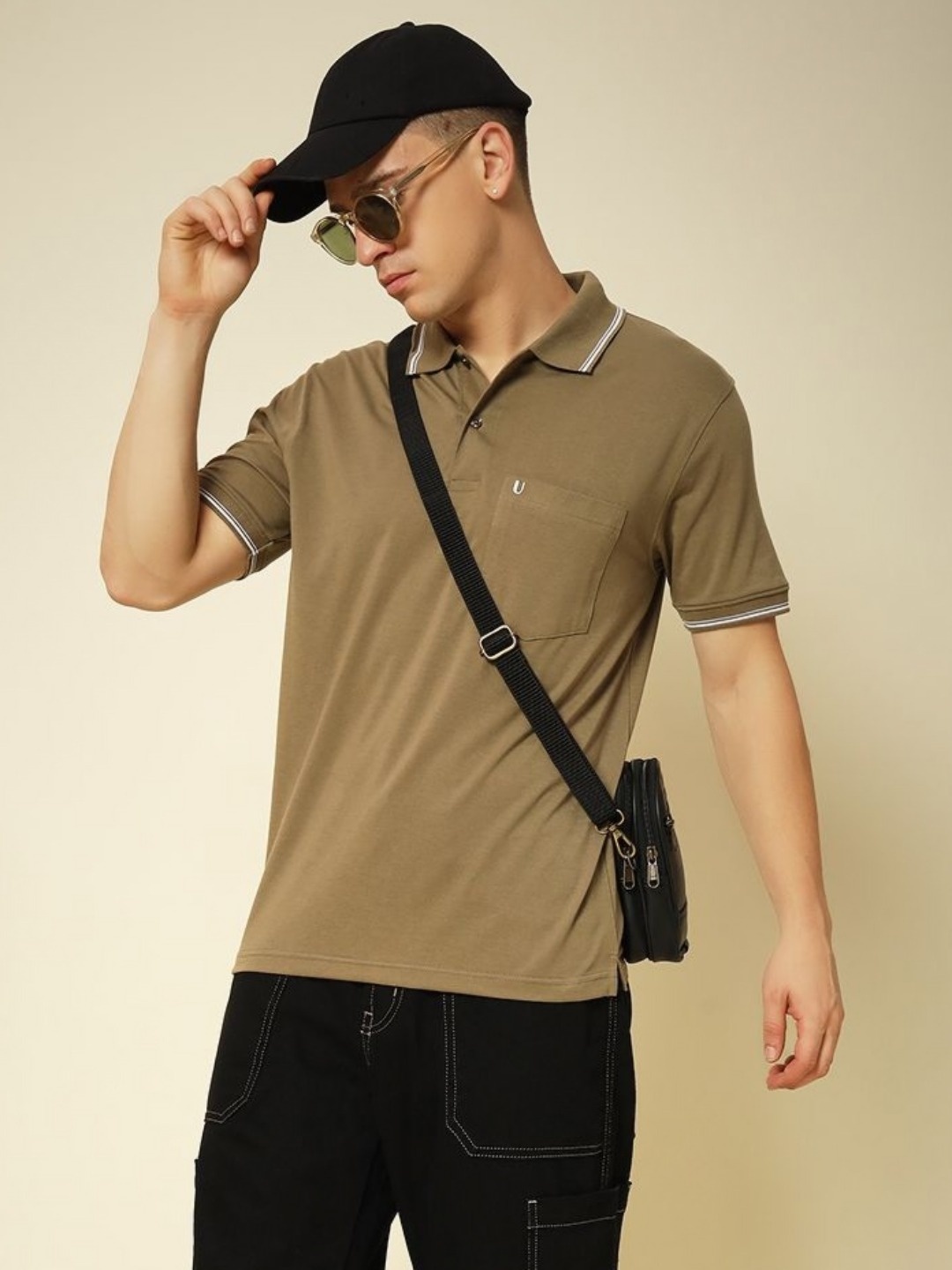 

UNIBERRY Men Polo Collar T-shirt, Copper