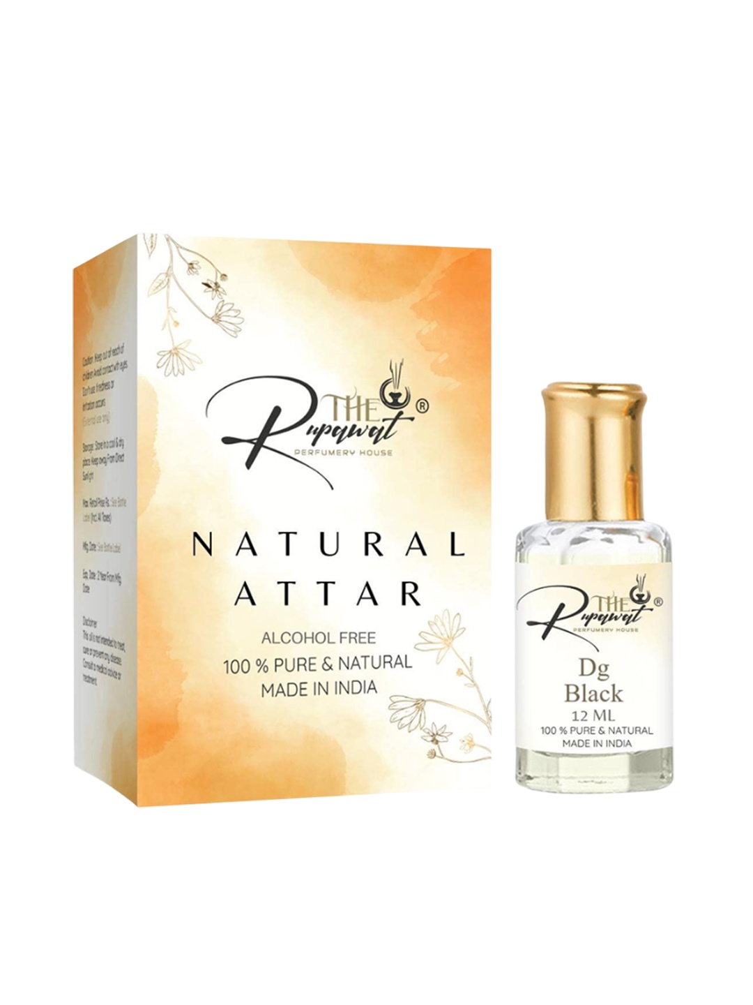 

THE RUPAWAT Perfumery House DG Black Natural & Pure Alcohol Free Attar - 12 ml, Transparent