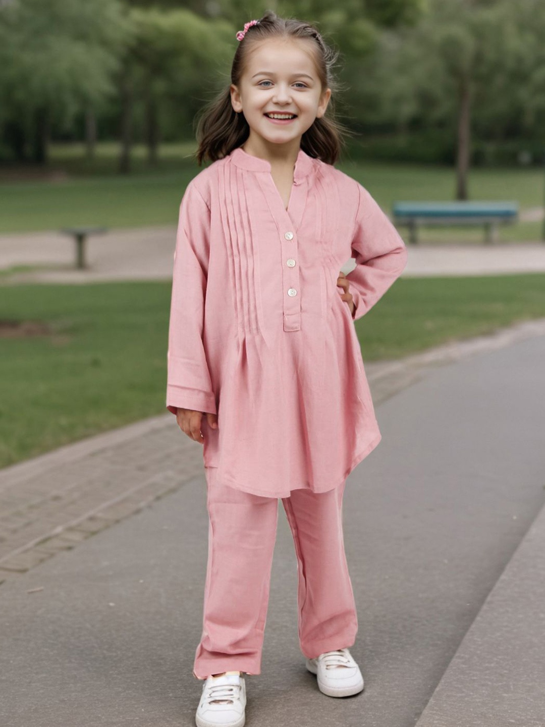 

INCLUD Girls Top with Trousers, Pink
