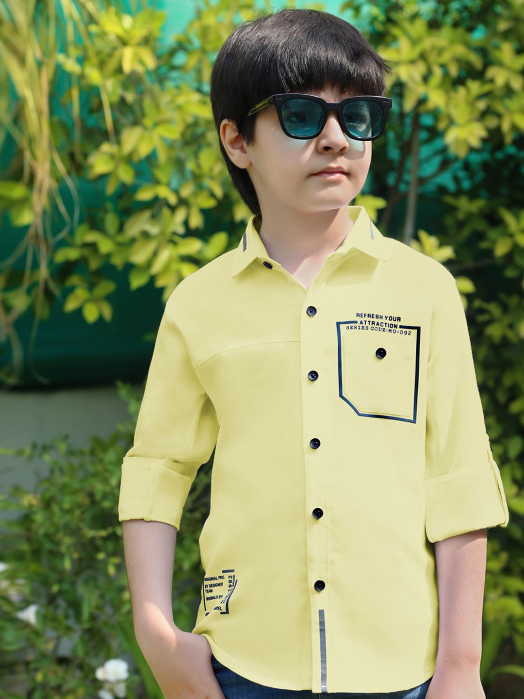 

MashUp Boys Classic Opaque Casual Shirt, Yellow