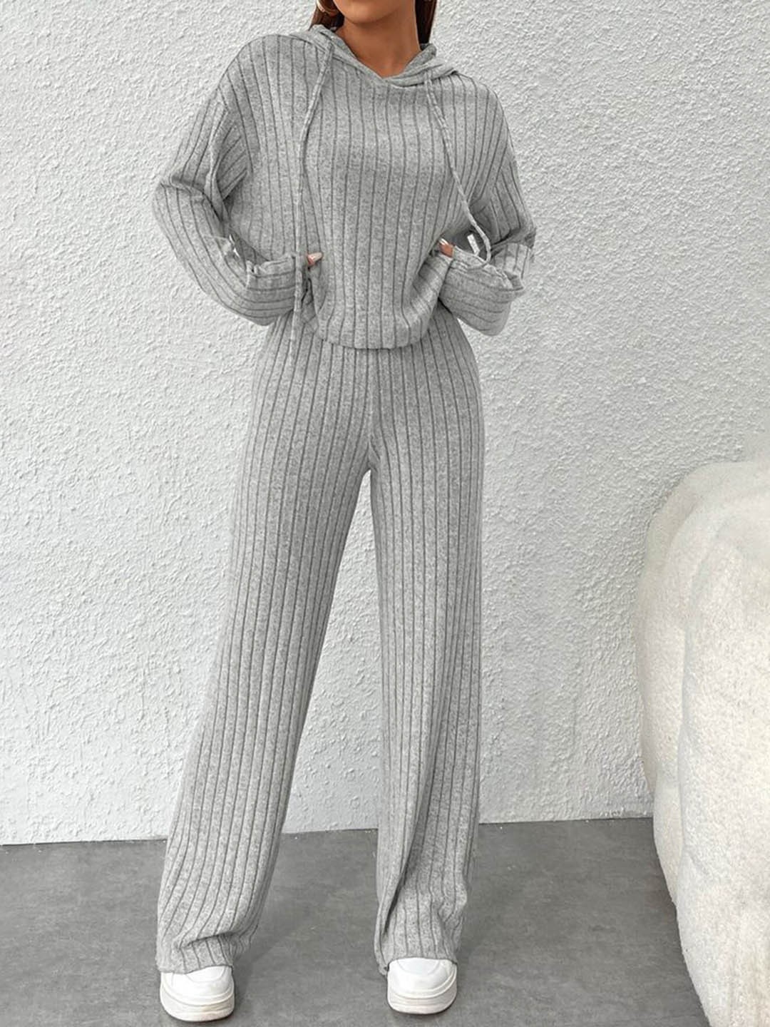 

LULU & SKY Women Striped Night suit, Grey
