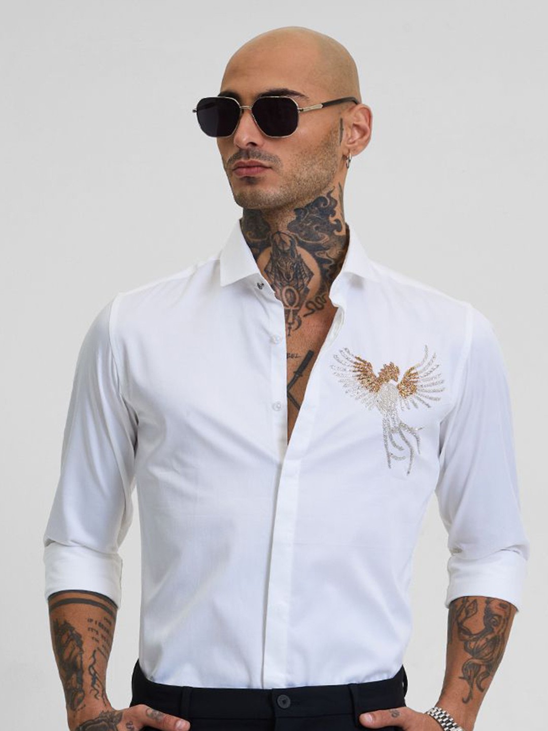

Snitch Men Smart Slim Fit Opaque Formal Shirt, White