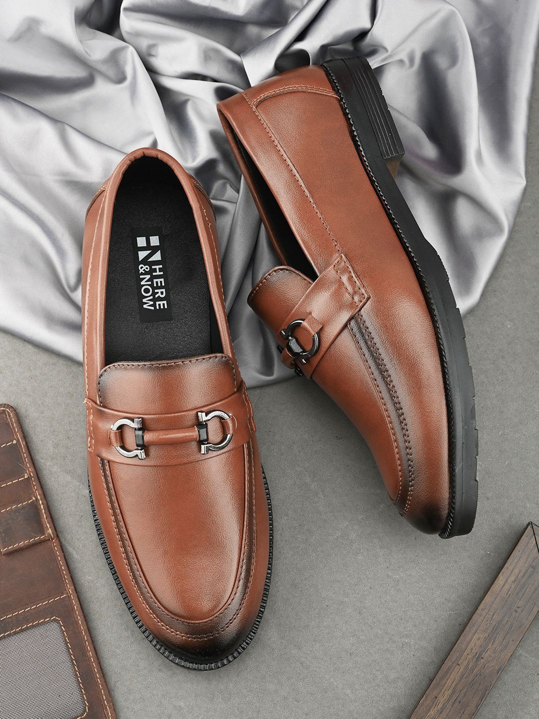 

HERE&NOW Men Formal Loafers, Tan