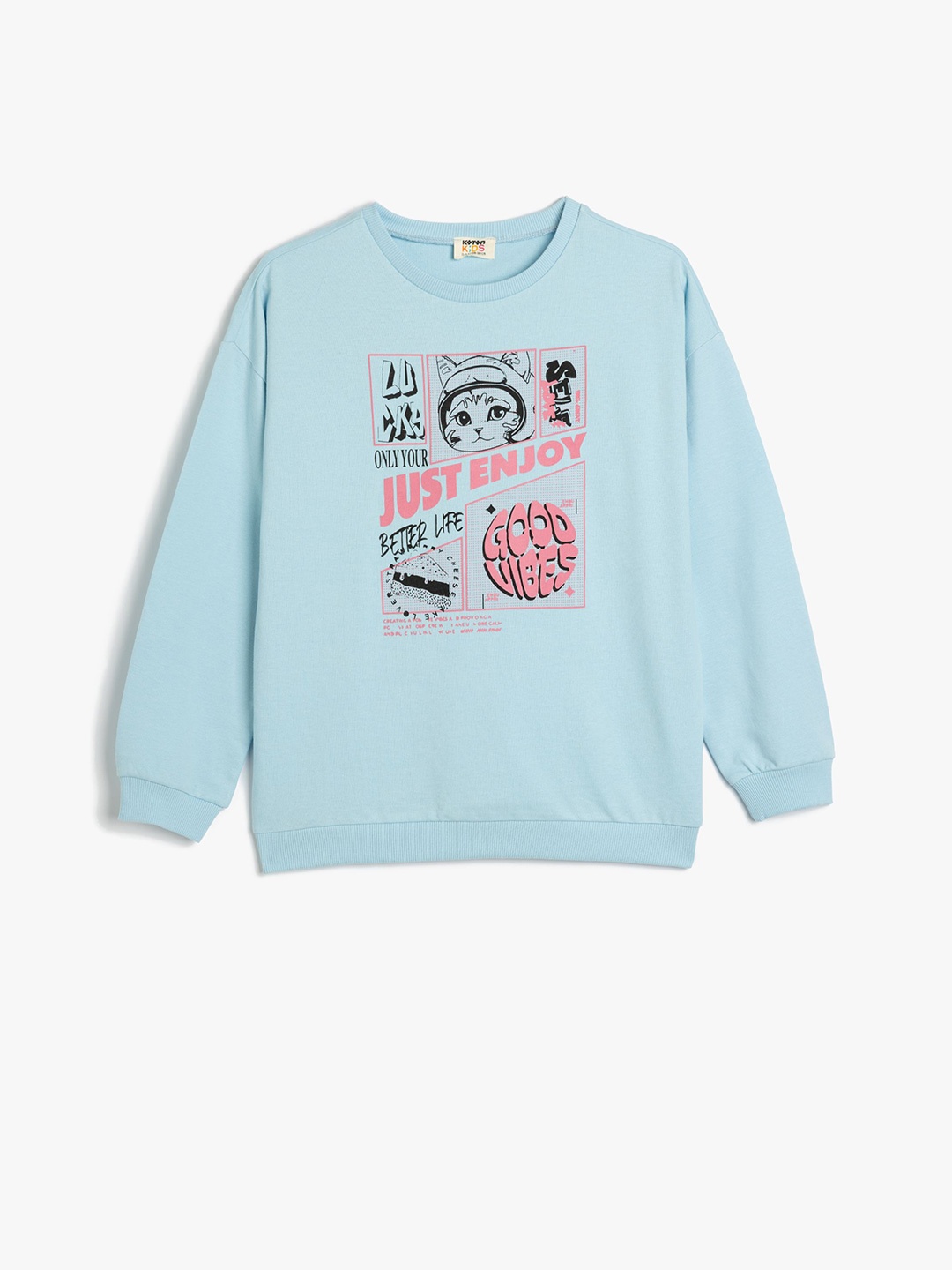 

Koton Girls Printed Sweatshirt, Blue