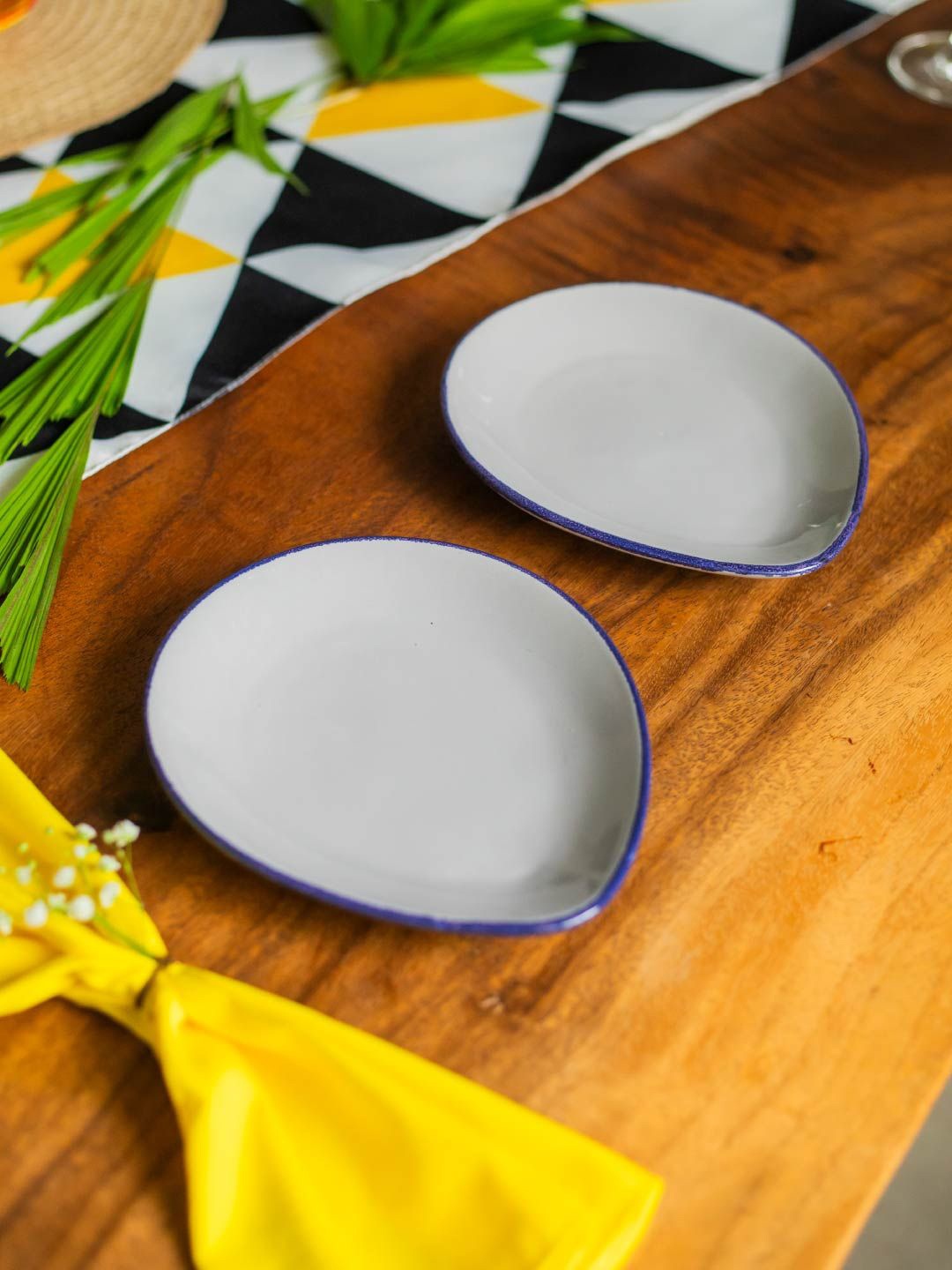 

10club Grey Pebble Ceramic Side Plate Set of 2