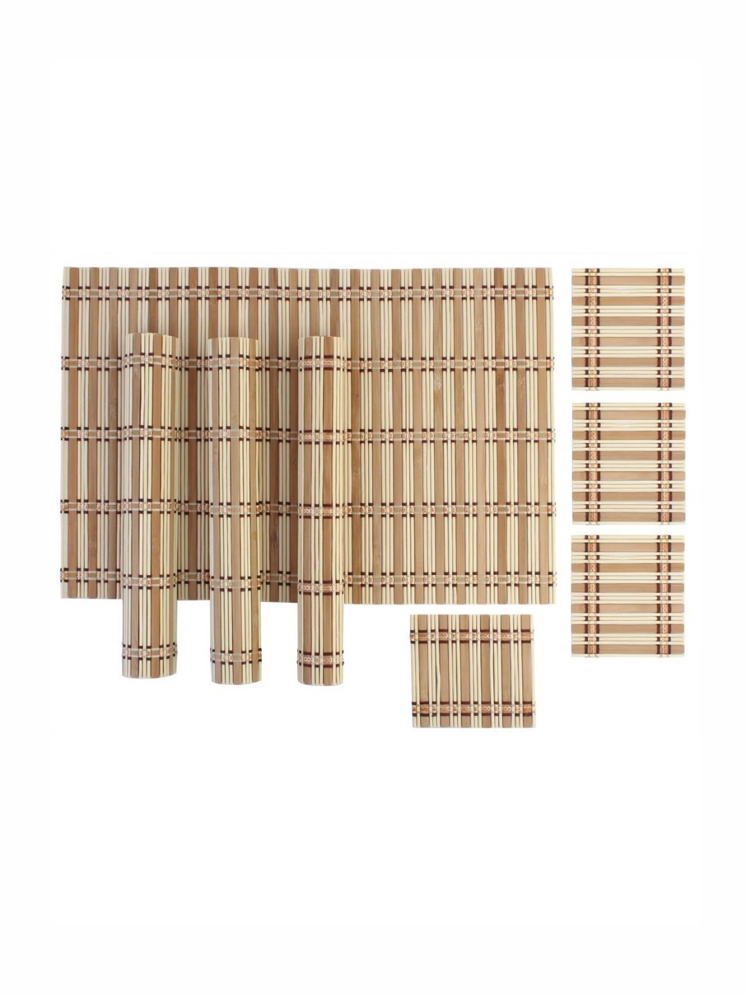 

HOKIPO Beige & Brown 8 Pieces Water-Resistant Rectangular Table Placemats