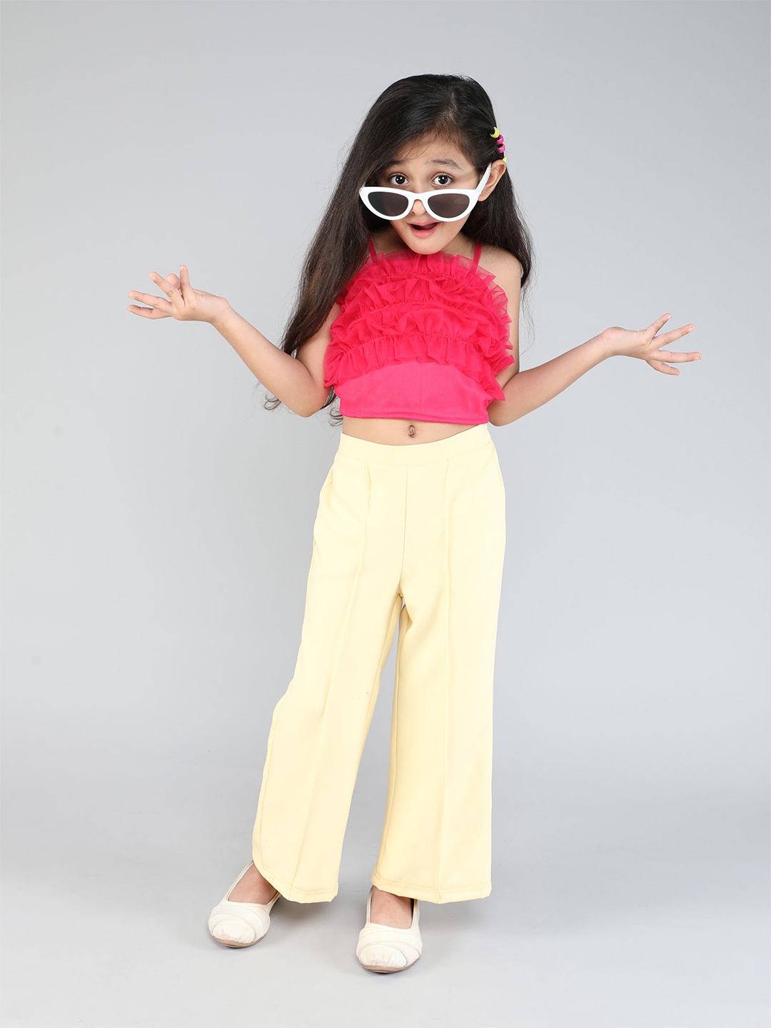 

taffykids Girls Top with Trousers, Pink