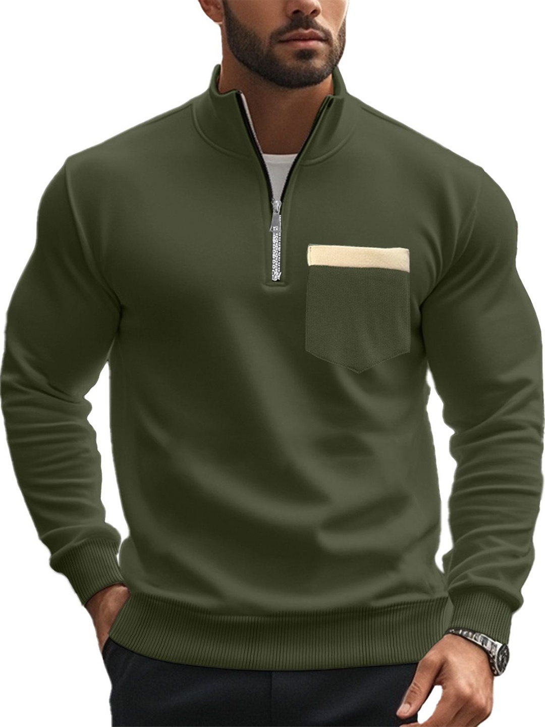 

StyleCast x Revolte Men Sweatshirt, Olive