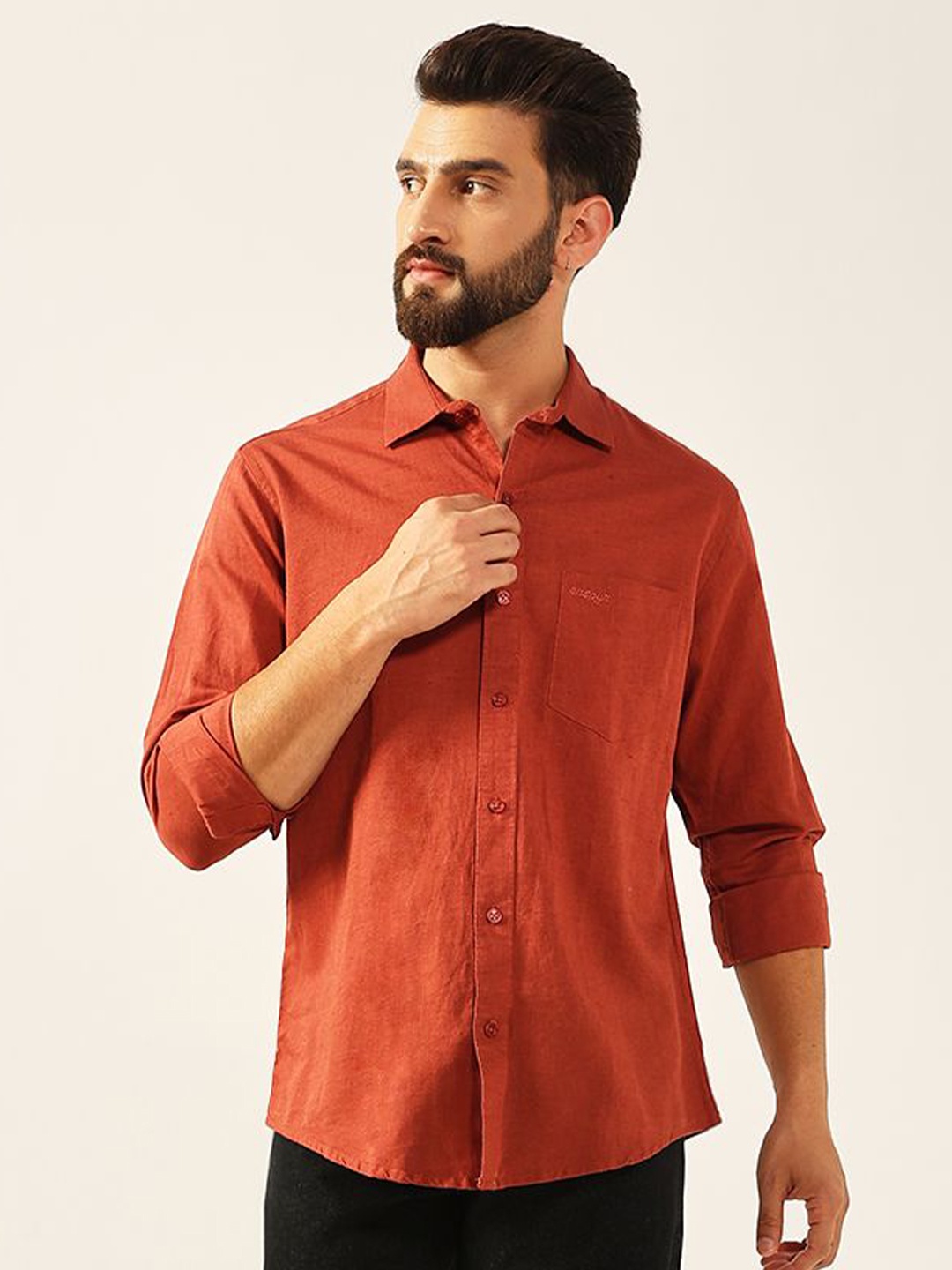 

ENSPYR Men Opaque Casual Shirt, Maroon