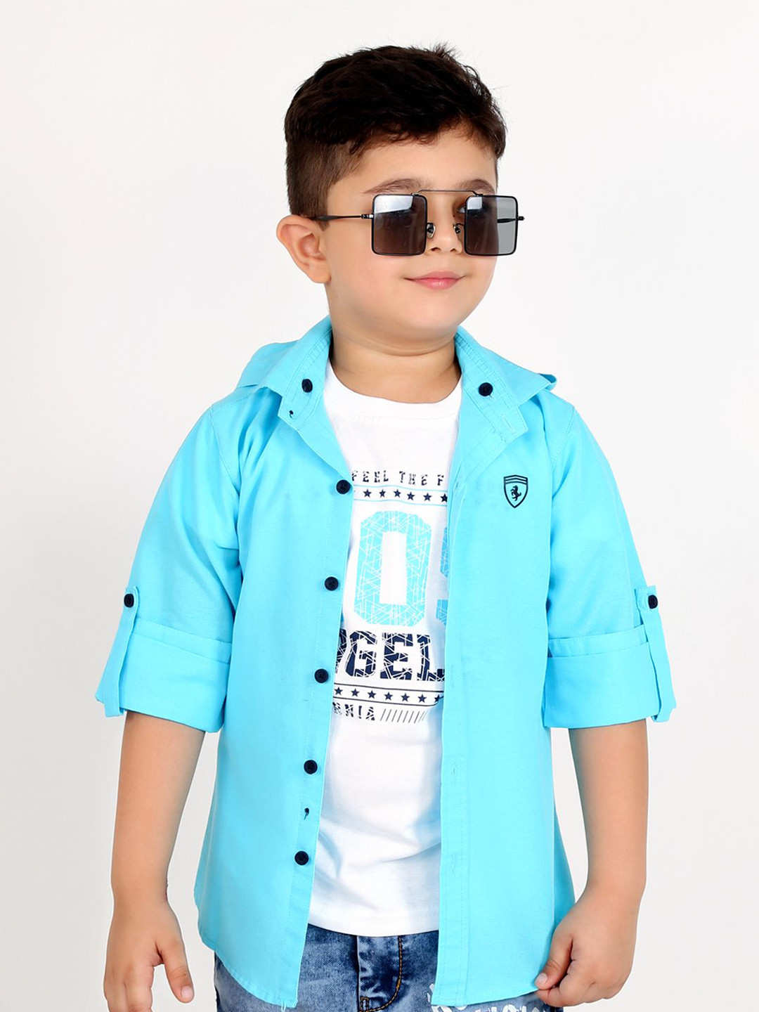 

MashUp Boys Classic Opaque Casual Shirt, Blue