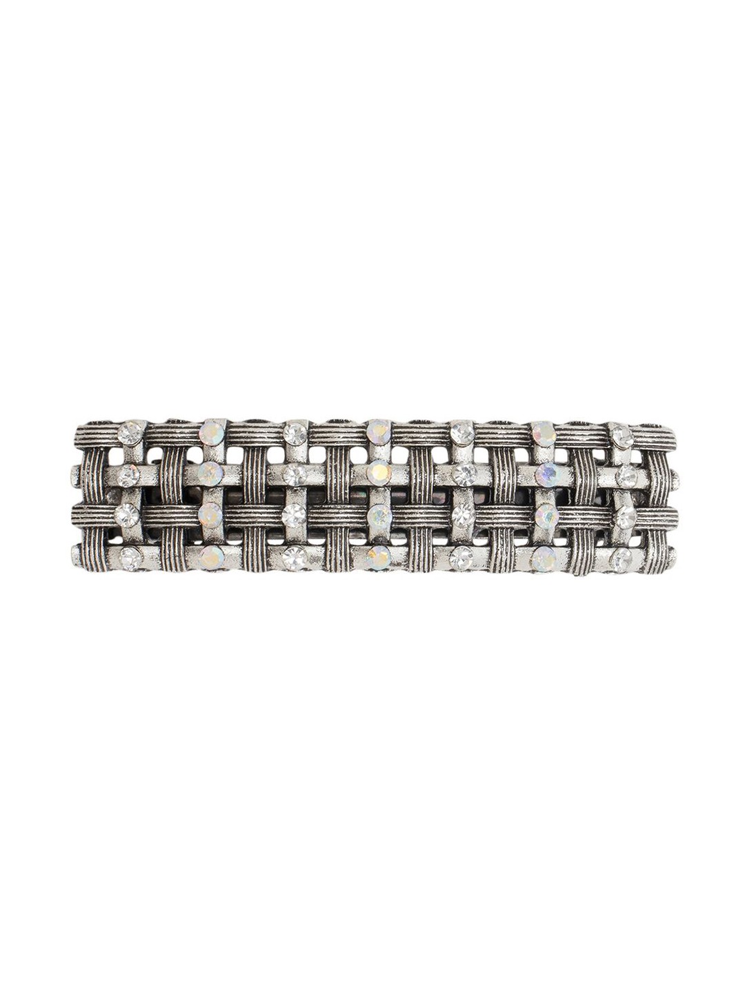 

Radhu & Kabby Women French Hair Barrette Clip, Silver