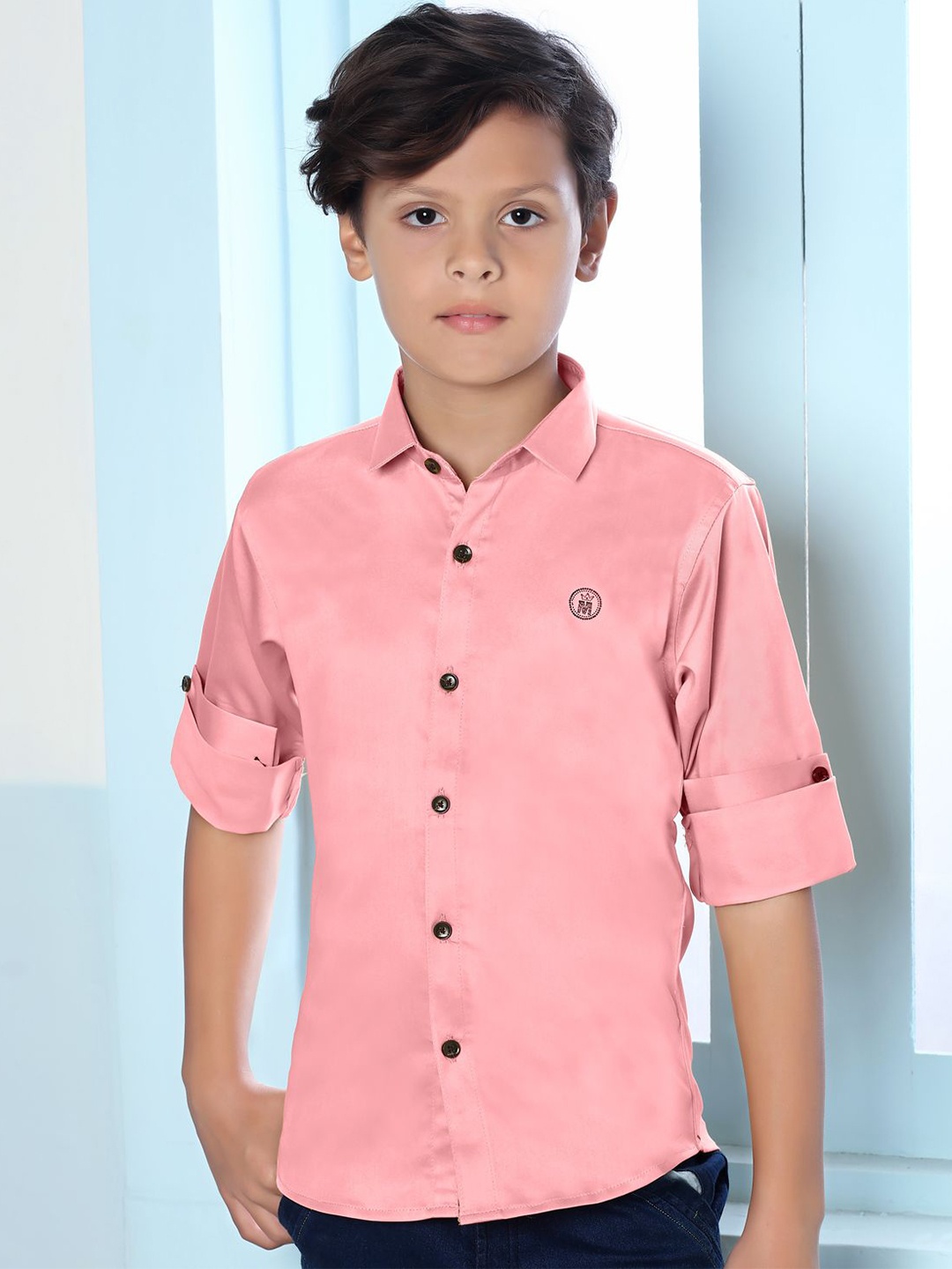 

MashUp Boys Classic Opaque Casual Shirt, Pink