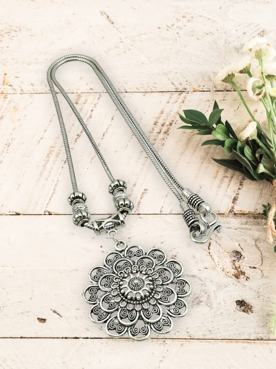 

HIGH TRENDZ Handcrafted Necklace, Silver