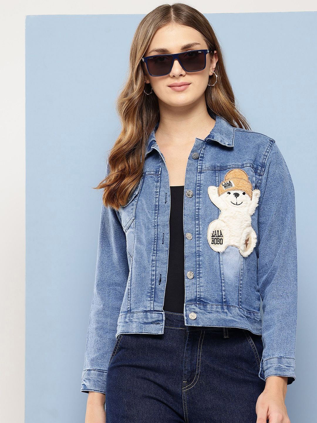 

The Roadster Lifestyle Co Self Design Cotton Denim Jacket, Blue