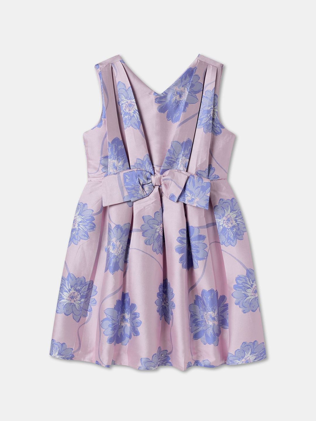 

R&B Girls Floral Printed Fit and Flare Dress, Pink