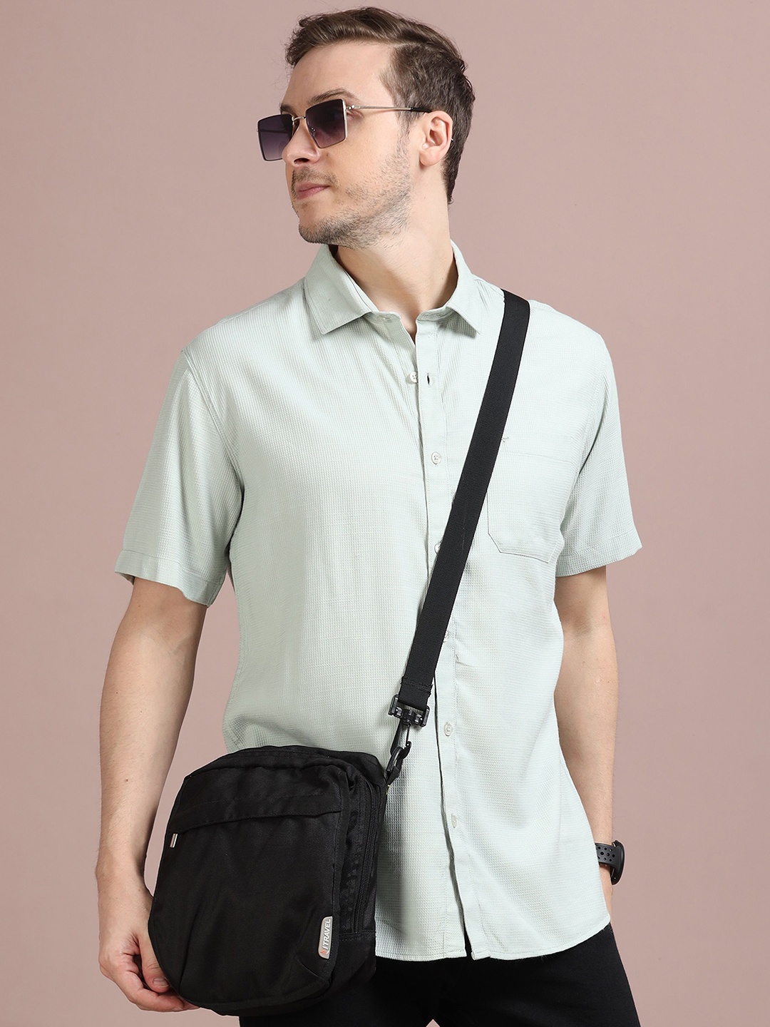 

RIGS AND RAGS Men Standard Opaque Casual Shirt, Green