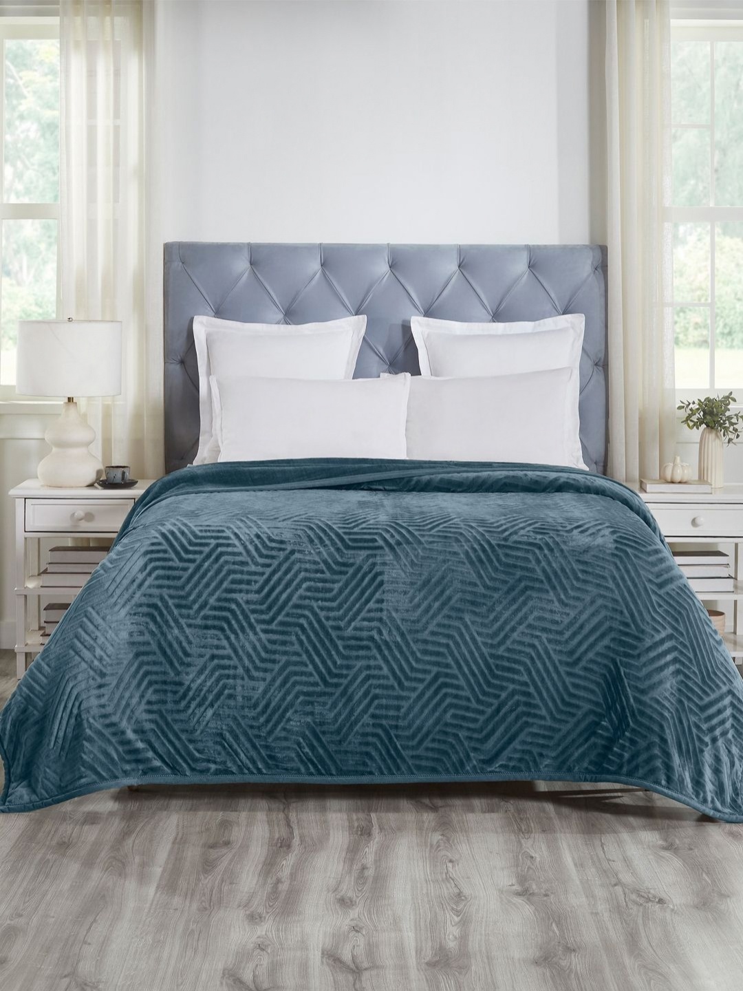 

MYTRIDENT Teal Double Bed Blanket