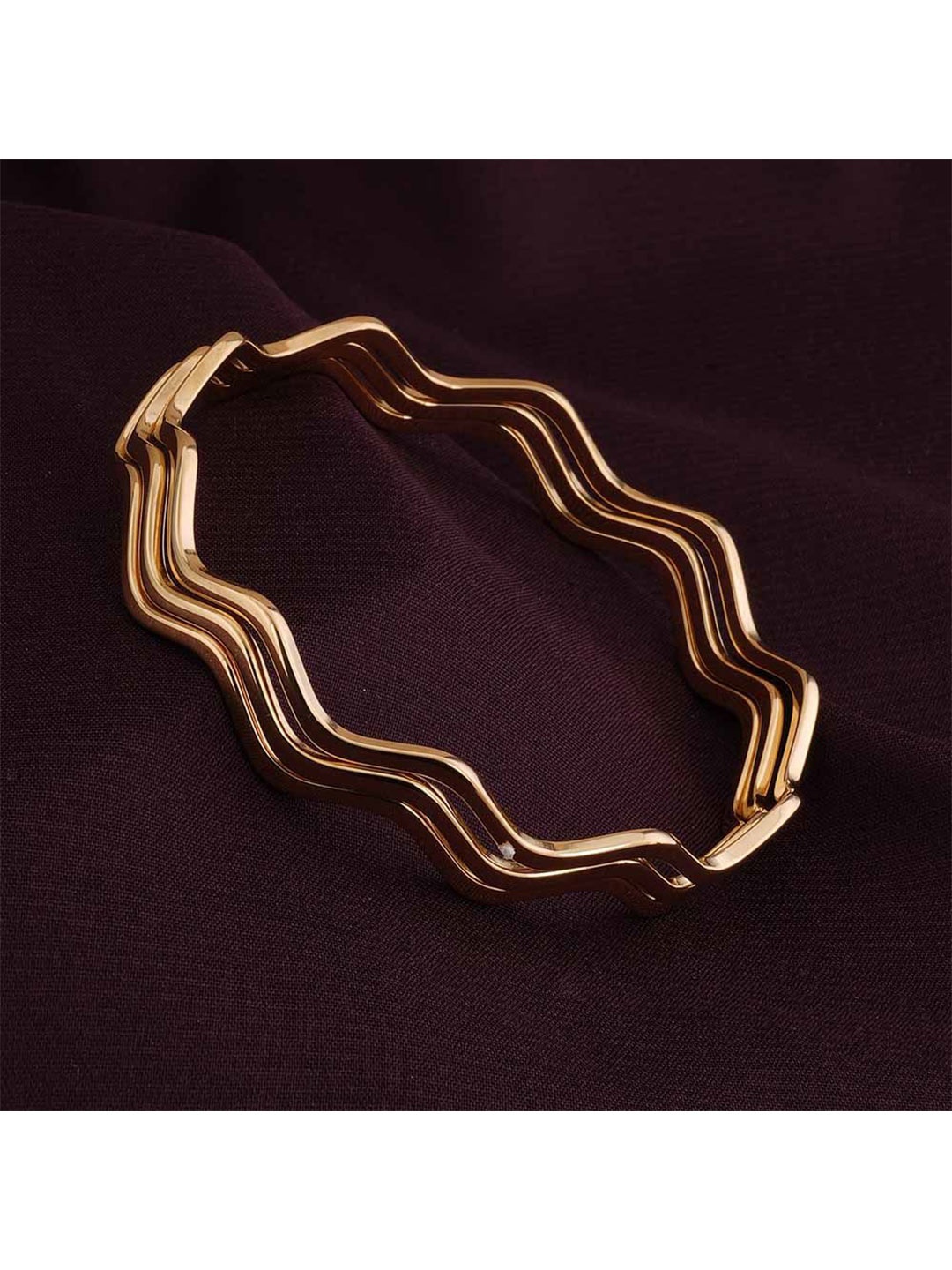 

PALMONAS Women Gold-Plated Bangle-Style Bracelet