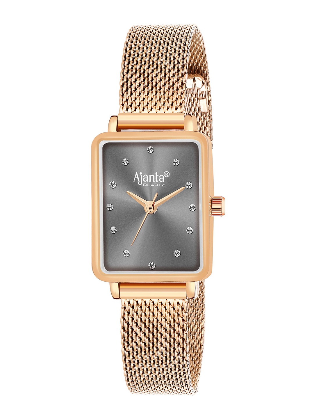 

Ajanta Quartz Women Brass Patterned Dial & Stainless Steel Straps Watch AWC128ESL -01, Grey