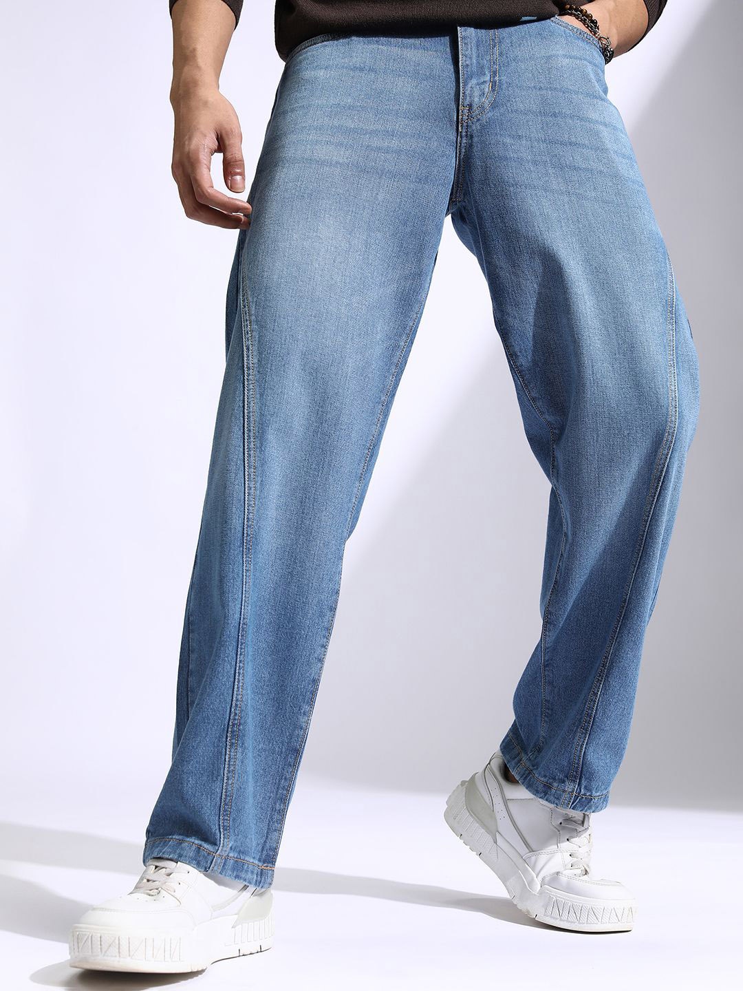 

HIGHLANDER Men Wide Leg Jeans, Blue