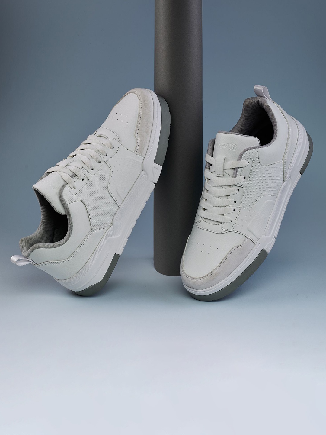 

Campus Men Colourblocked PU Sneakers, White
