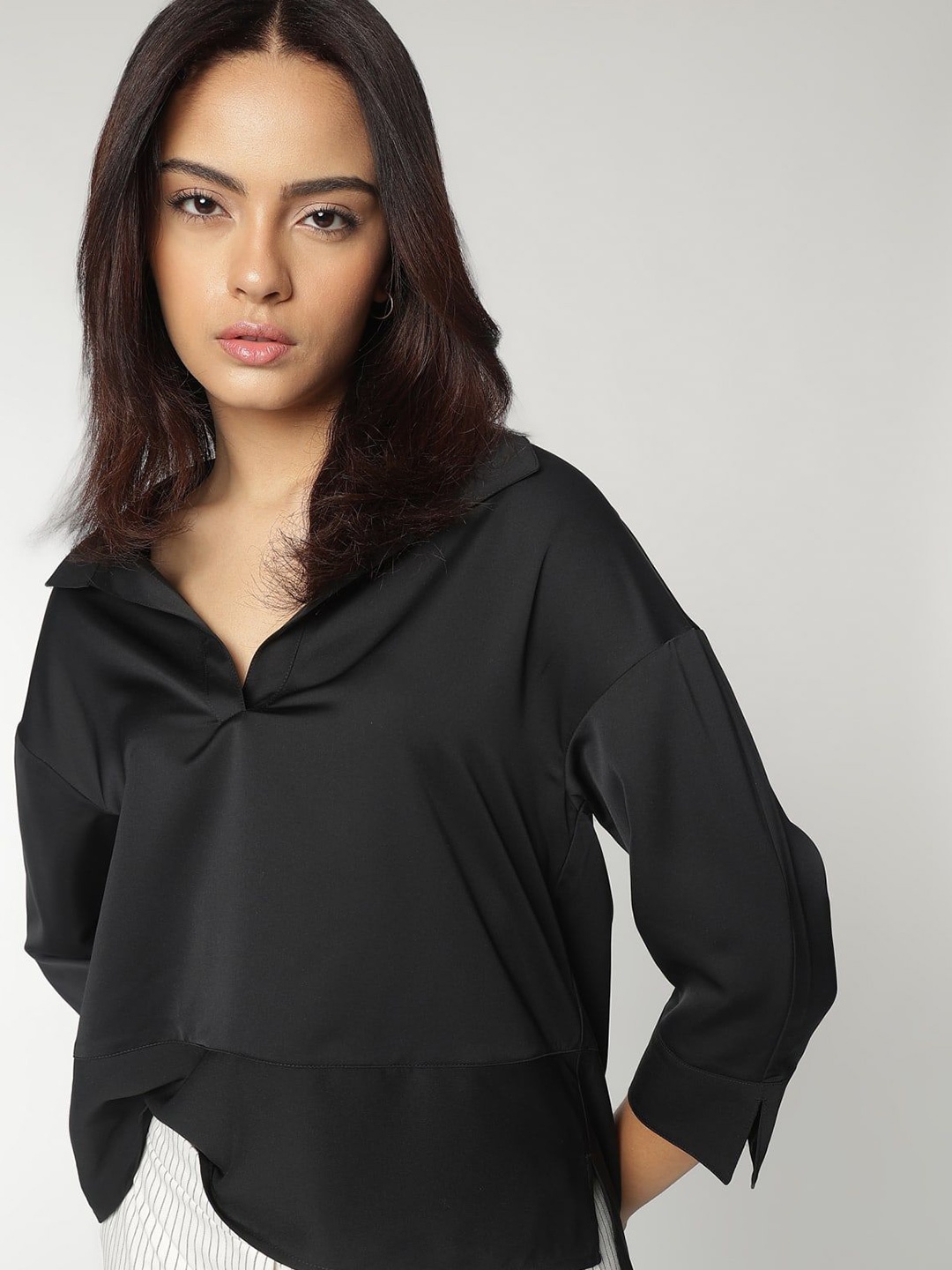 

Marks & Spencer Extended Sleeves Top, Black