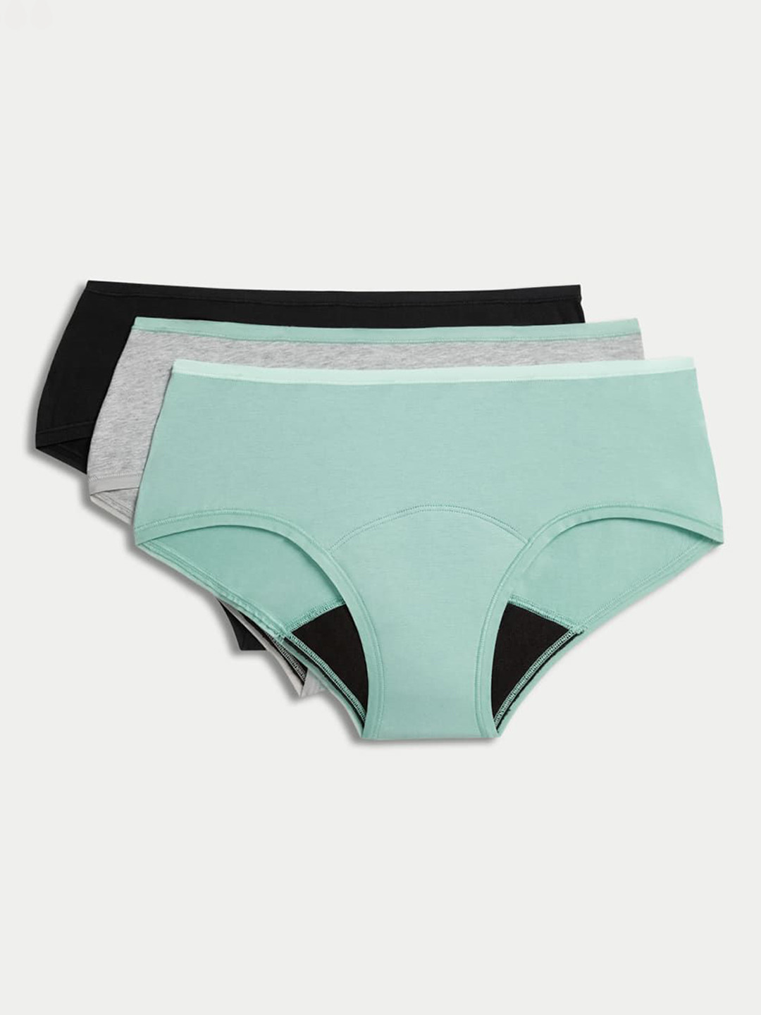 

Marks & Spencer Pack Of 3 Low-rise Period Briefs T617764PAQUA MIX, Green