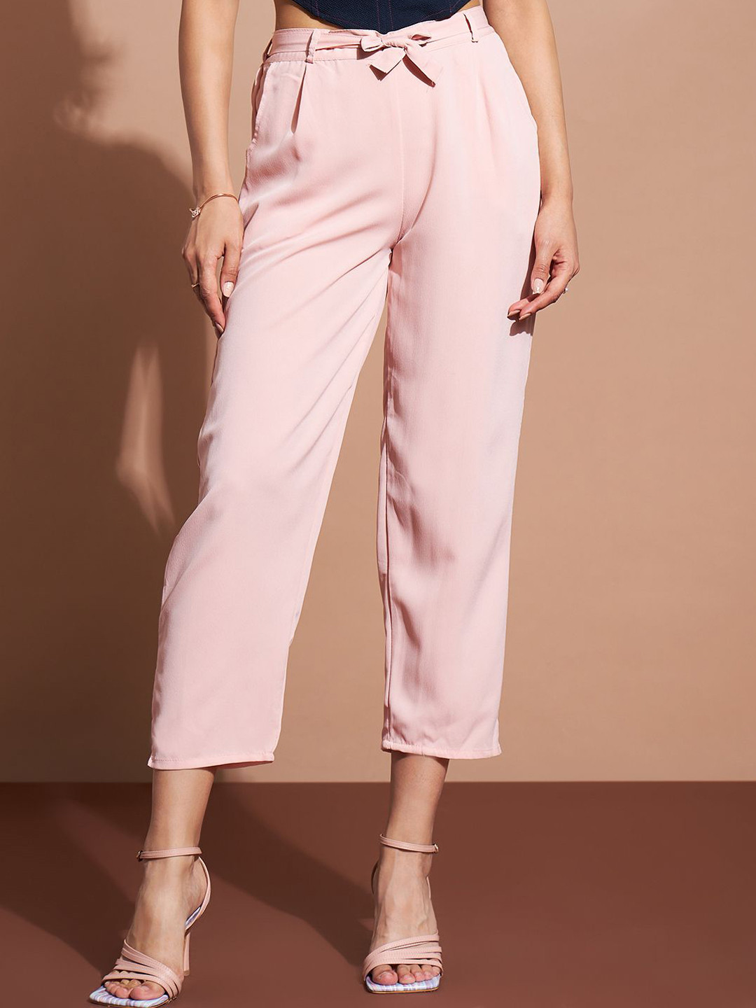 

DressBerry Women Pleated Culottes Trousers, Pink