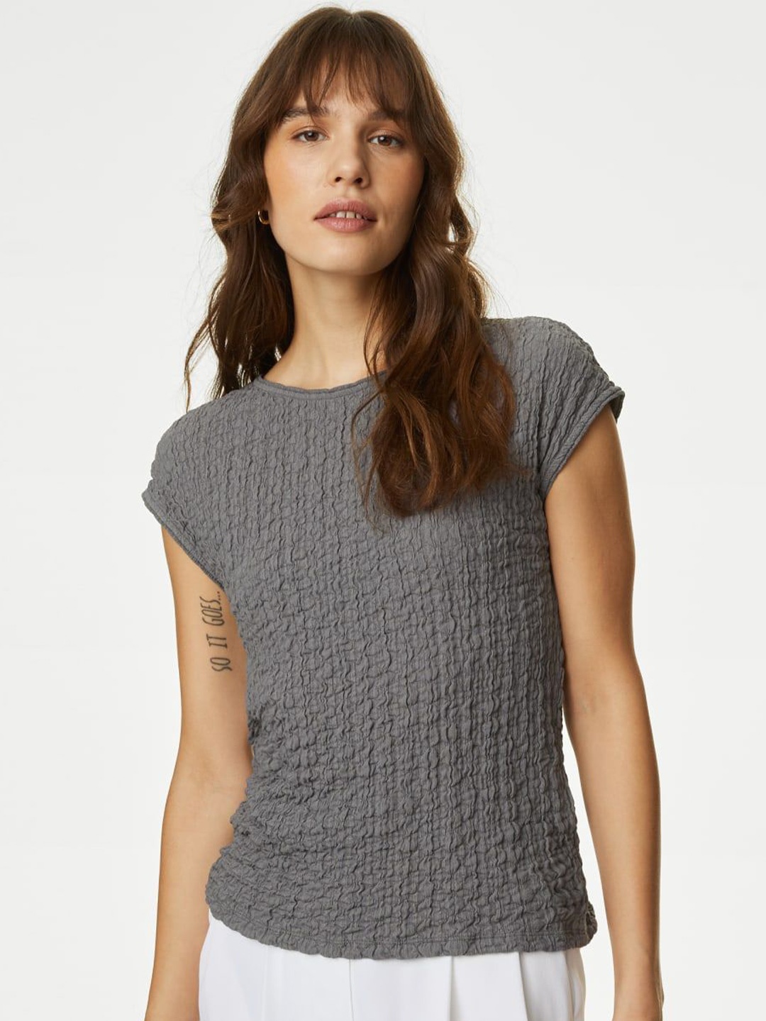 

Marks & Spencer Styled Back Top, Grey