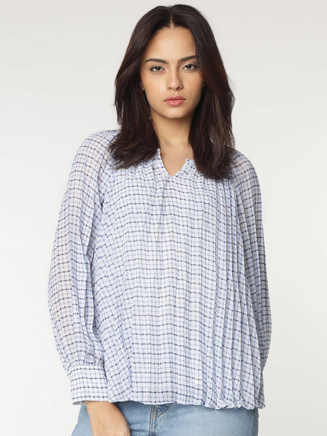

Marks & Spencer Print Extended Sleeves Top, Blue
