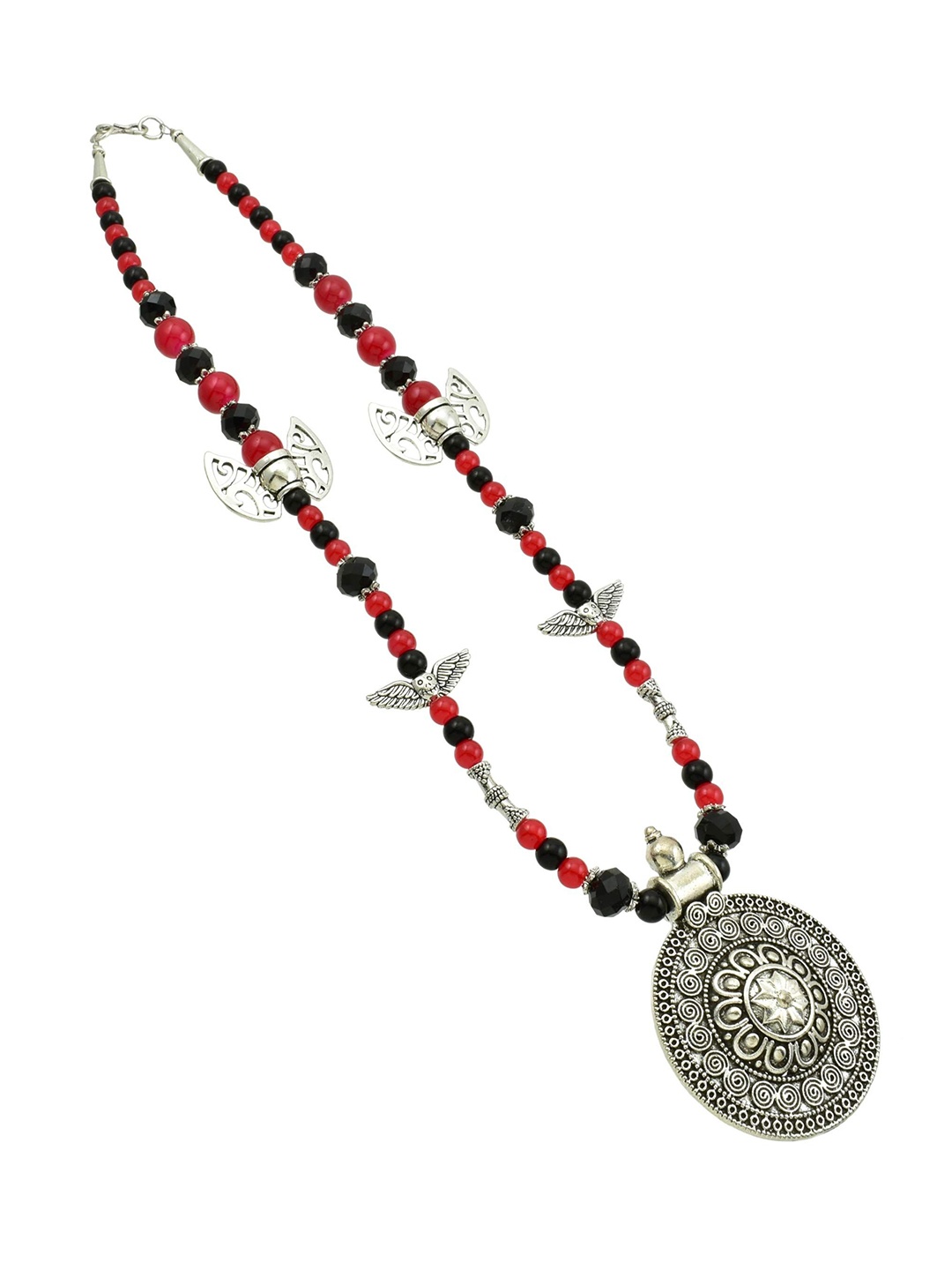 

HIGH TRENDZ Silver-Plated Oxidised Necklace