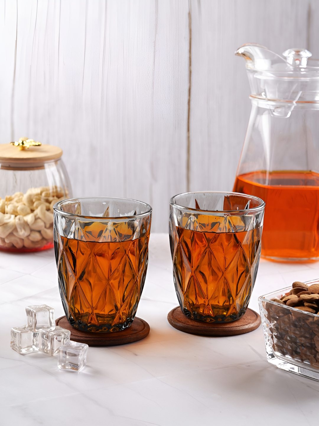 

Aura Blue 6 Pieces Diamond Cut Whisky Glasses 280ml