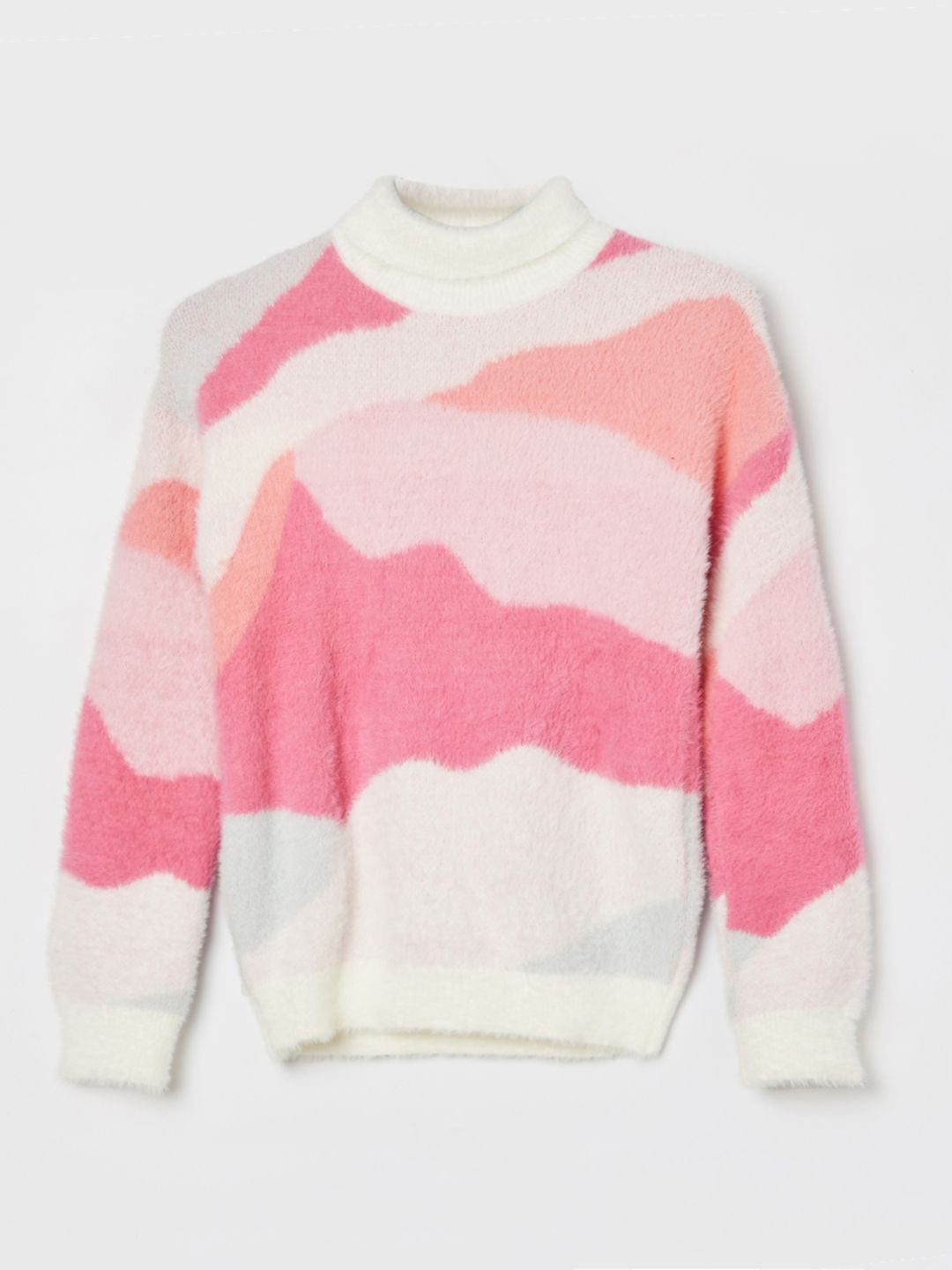 

Fame Forever by Lifestyle Girls Colourblocked Printed Pullover, Pink