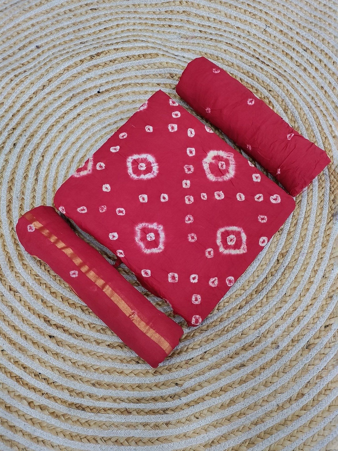 

ZEEPKART Unstitched Dress Material, Red