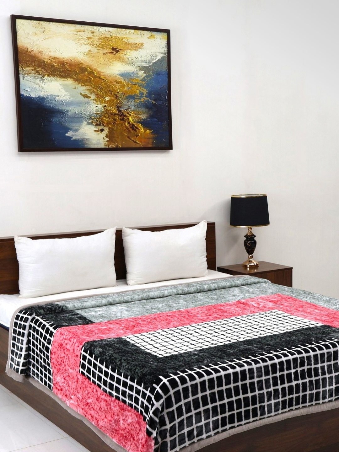 

Signature Black & Pink Heavy Winter 550 GSM Double Bed Blanket