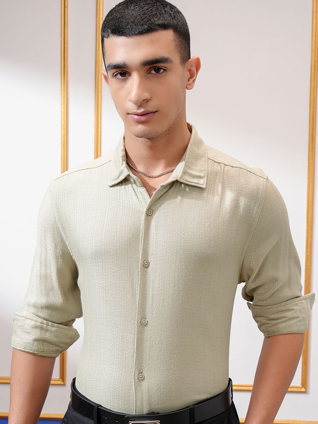 

HIGHLANDER Men Opaque Casual Shirt, Khaki