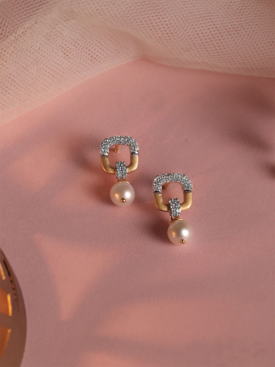 

Mia by Tanishq Women Pearl Drop Earrings Gold 18 Kt, Yellow