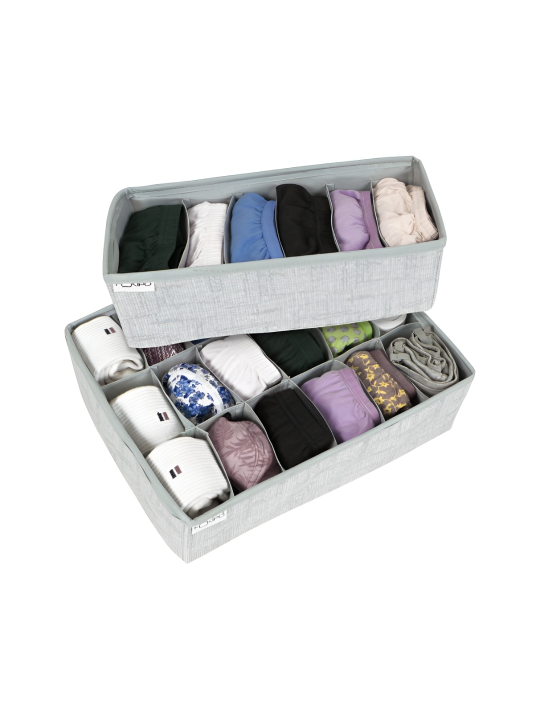 

HOKIPO Grey & White 2 Pieces Multi-Utility Organisers