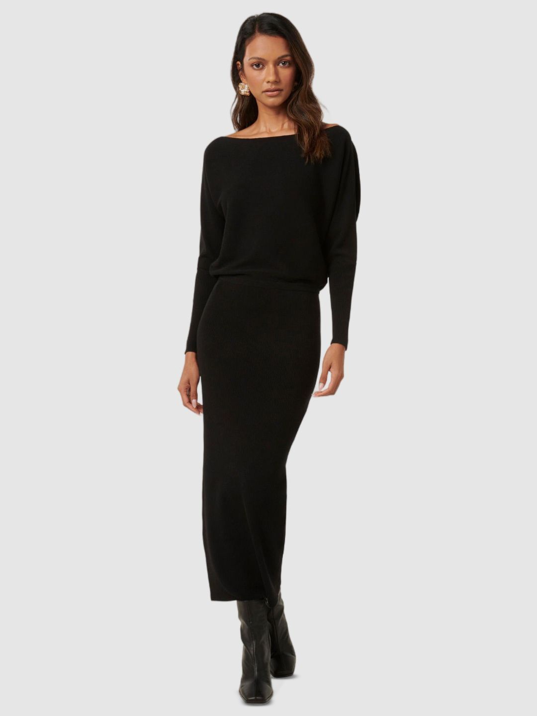 

Forever New Off-Shoulder Bodycon Midi Dress, Black
