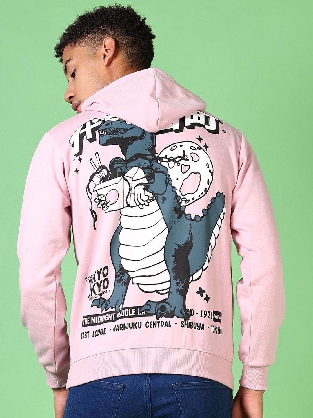 

V-Mart Men Printed Hooded Sweatshirt, Mauve