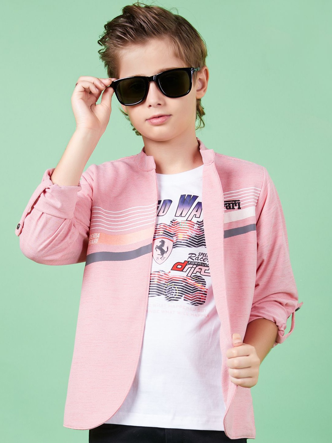 

MashUp Boys Classic Opaque Casual Shirt, Pink